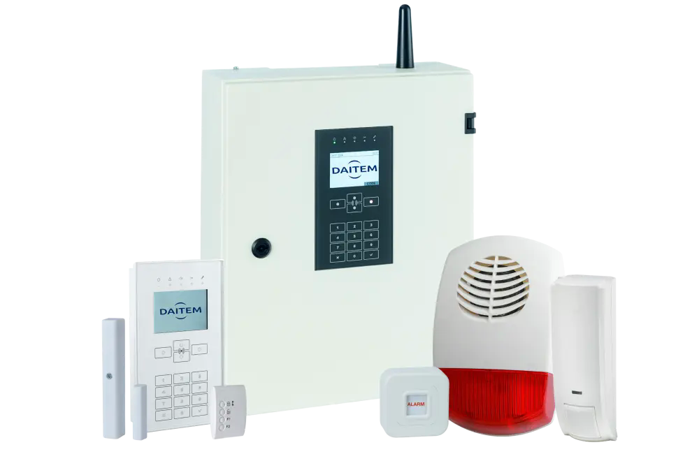 Das <strong>Hybrid-Alarmsystem DAITEM D34</strong>. Ihr Alarmsystem zum Einbruchschutz in Buxtehude und Umgebung.